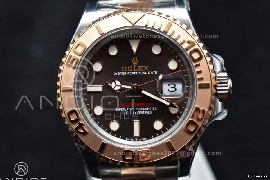 Steel VR Brown 904L Gold Best Clean On 126621 Dial Edition Yacht-Master Plated 1:1 Rose Trendy 488 Bracelet SS 0824